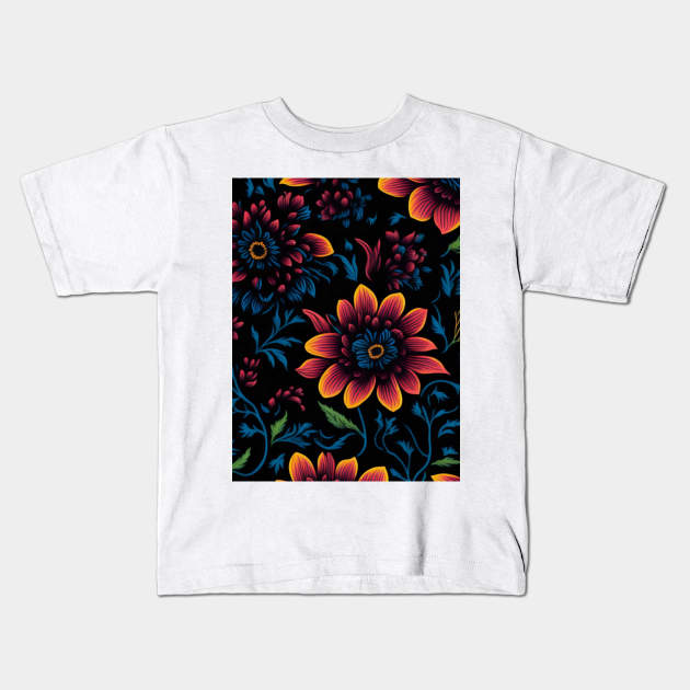 Seamless Flower Design Kids T-Shirt by likbatonboot